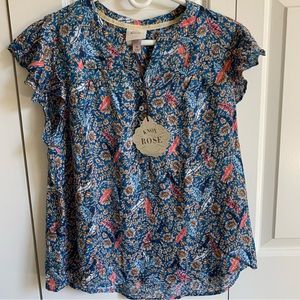 Knox Rose Flutter sleeve blouse Size M